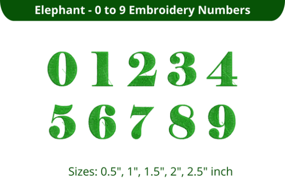 Elephant Font 0-9
