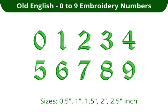 Old English Font 0-9