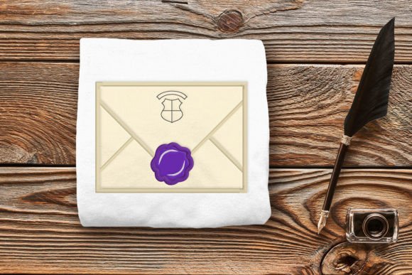Parchment Envelope Wax Seal Applique