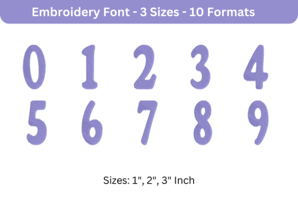 Purevain Font 0 to 9